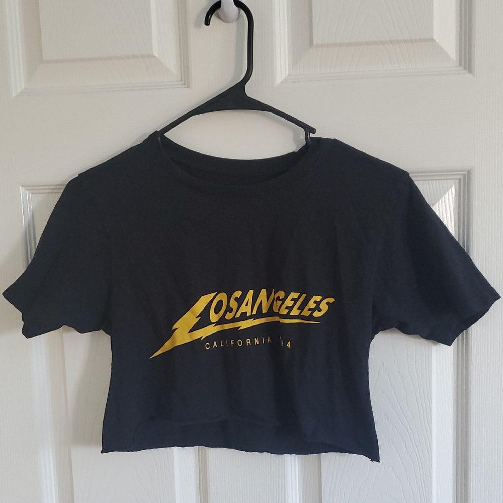 Los Angeles Graphic Black Crop Top